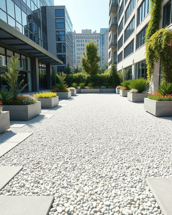 stylish urban gravel patios