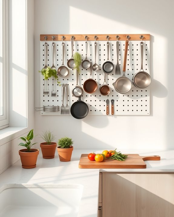 stylish vertical kitchen organization