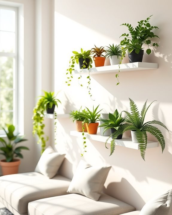 stylish vertical plant display