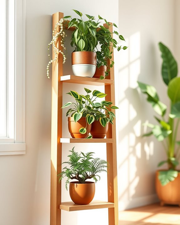 stylish vertical plant display