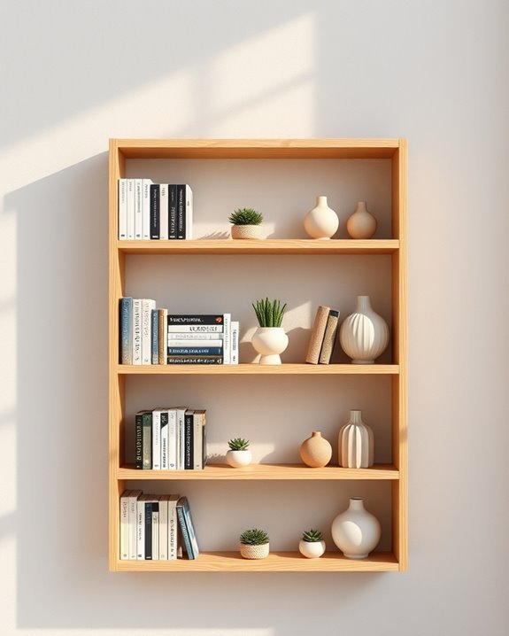 stylish wall mounted book organization