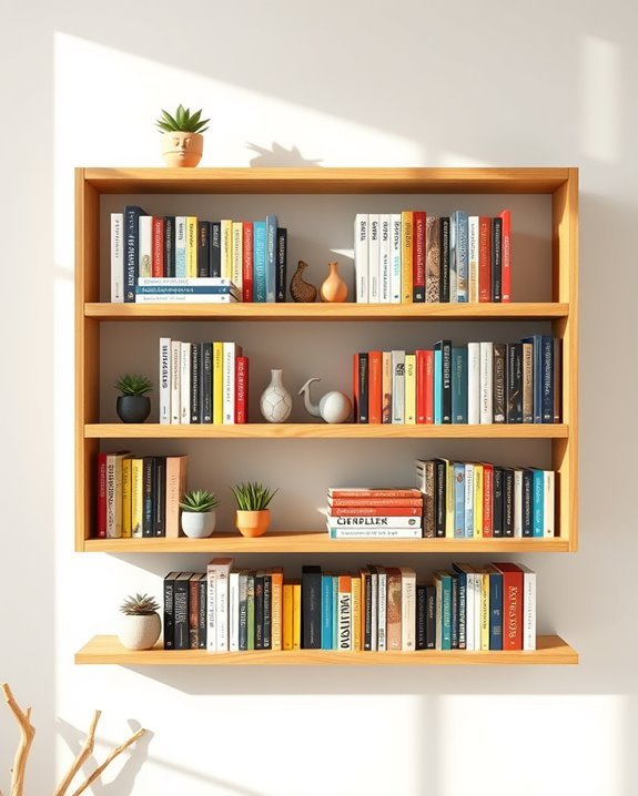 stylish wall mounted book storage