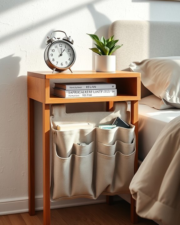 stylish wall mounted nightstand storage