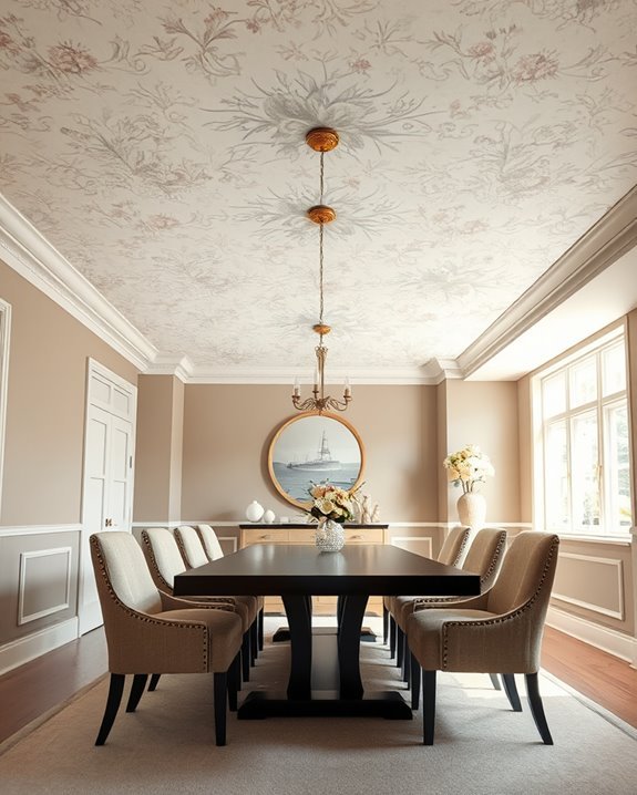 stylish wallpapered ceiling designs
