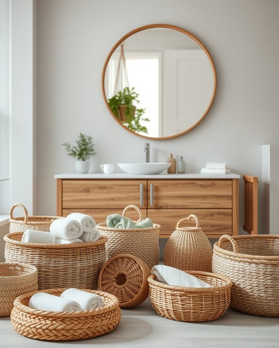 stylish woven basket decor
