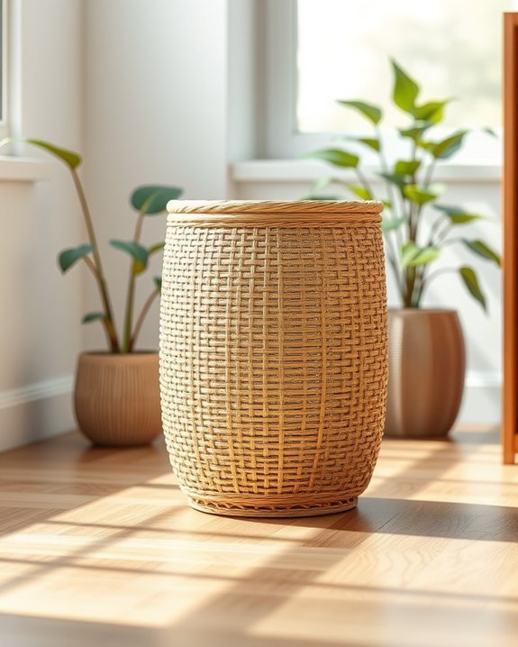 stylish woven rattan storage