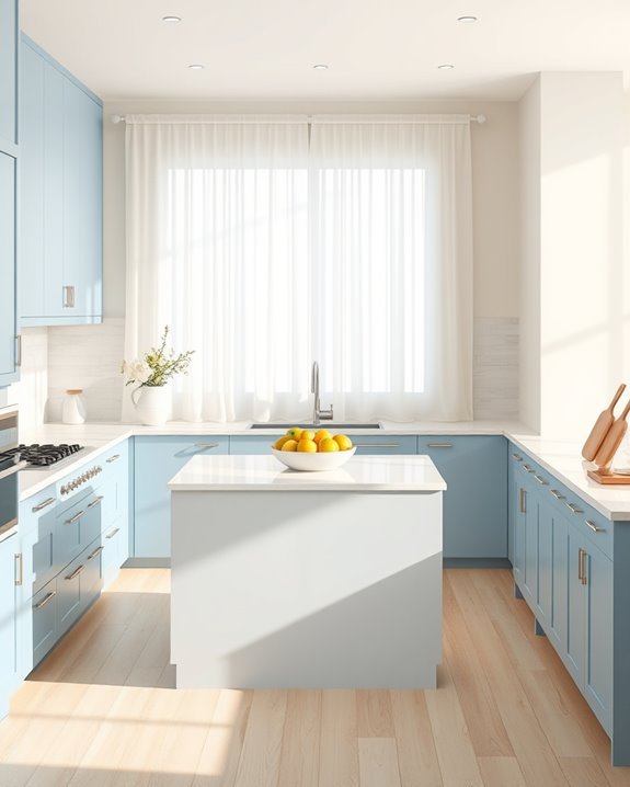 subtle blue cream gradients