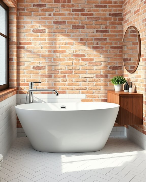 subway tile brick contrast