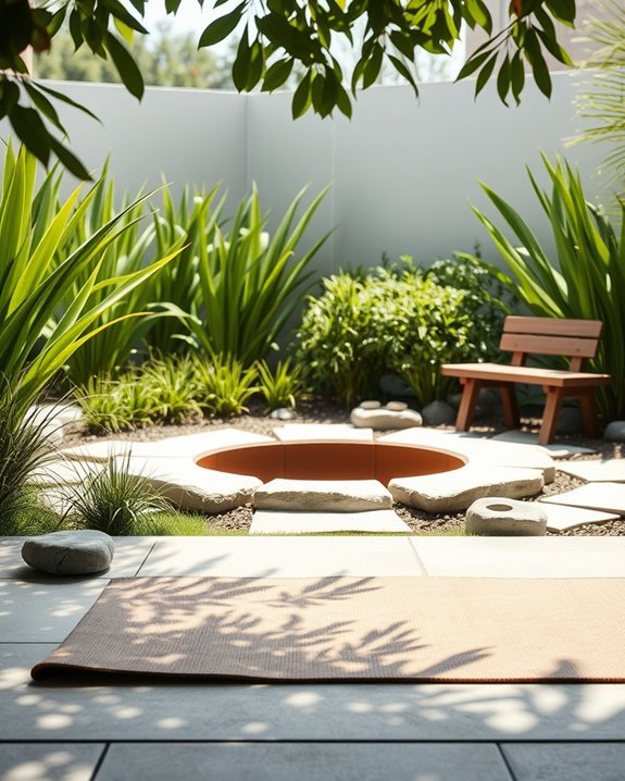 sunken fire pit yoga