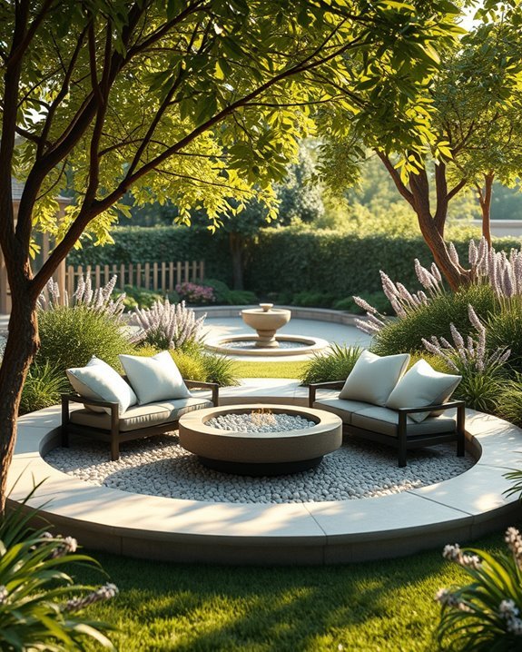 sunken seating garden oasis