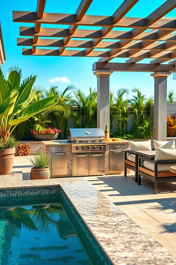 sunny poolside bbq vibes