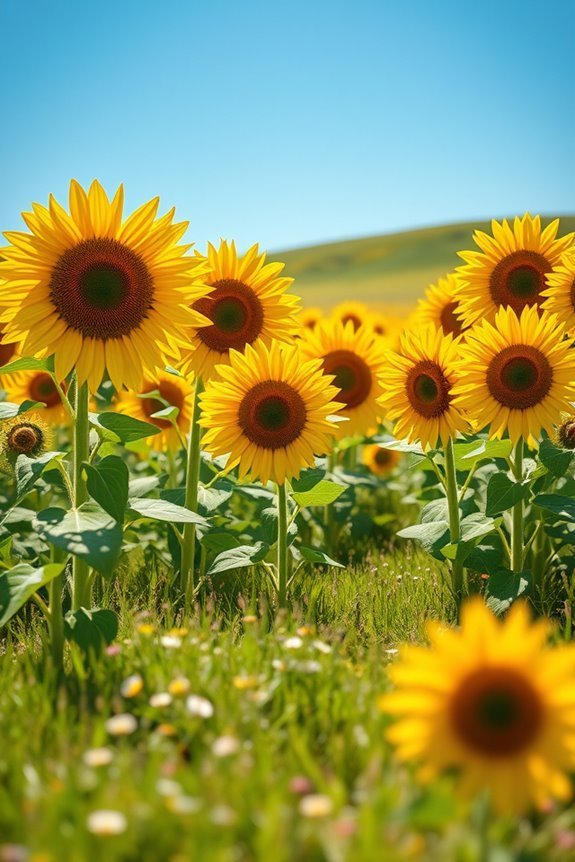 sunshine filled sunflower baby shoot