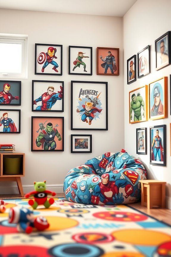 superhero themed artwork gallery