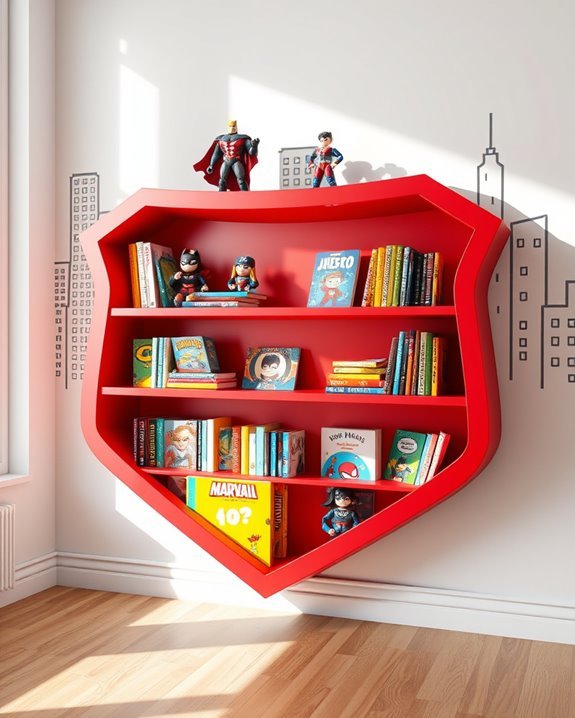 superhero themed bookshelf designs