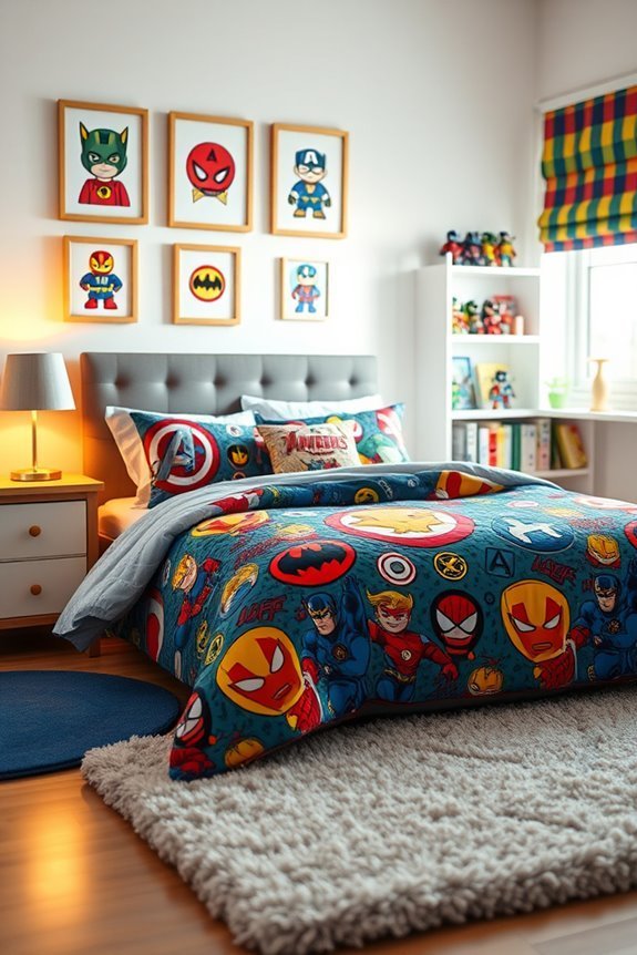 superhero themed cozy bedding
