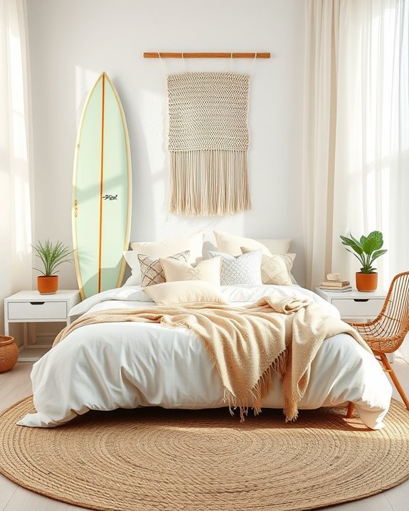 surfboard decor for boho