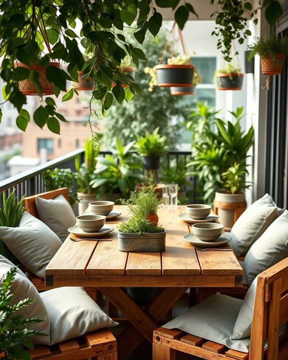 sustainable balcony dining furniture