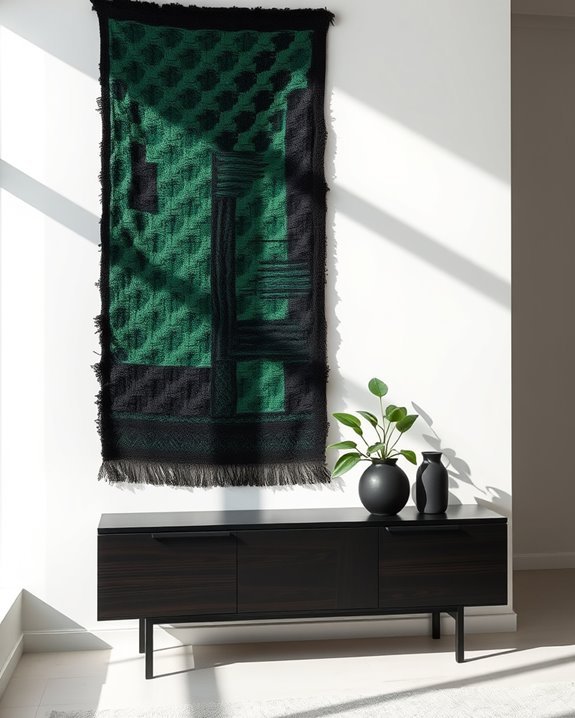 sustainable black and green textiles