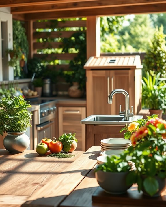 sustainable outdoor kitchen enhancement