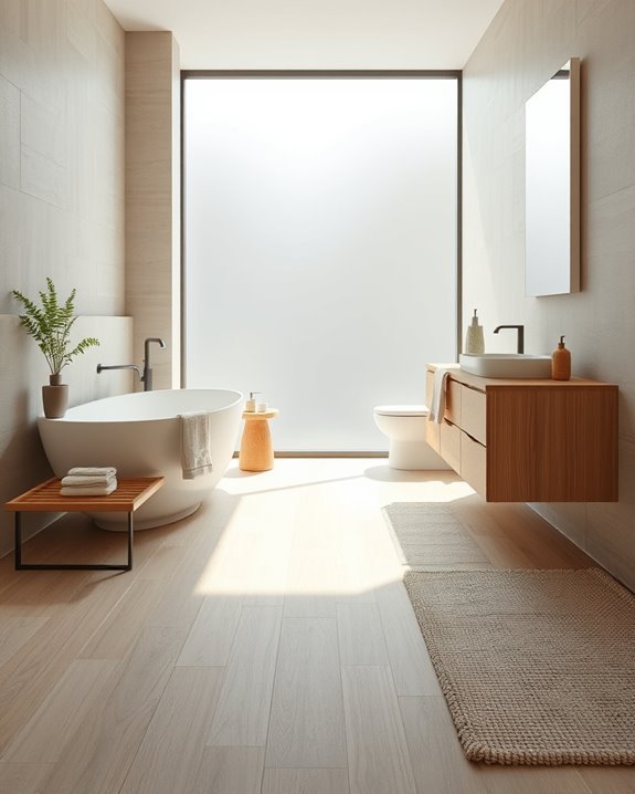 sustainable stylish bathroom flooring