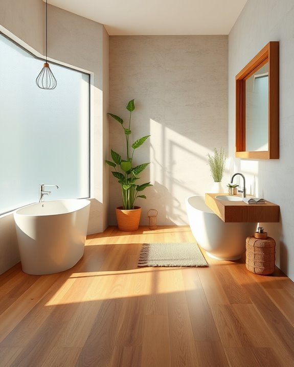 sustainable stylish bathroom flooring