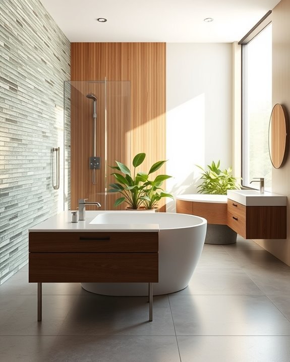 sustainable stylish bathroom materials