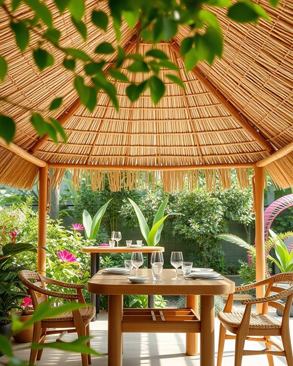 sustainable tropical cafe roofs