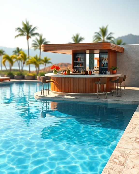 swim up bar poolside paradise