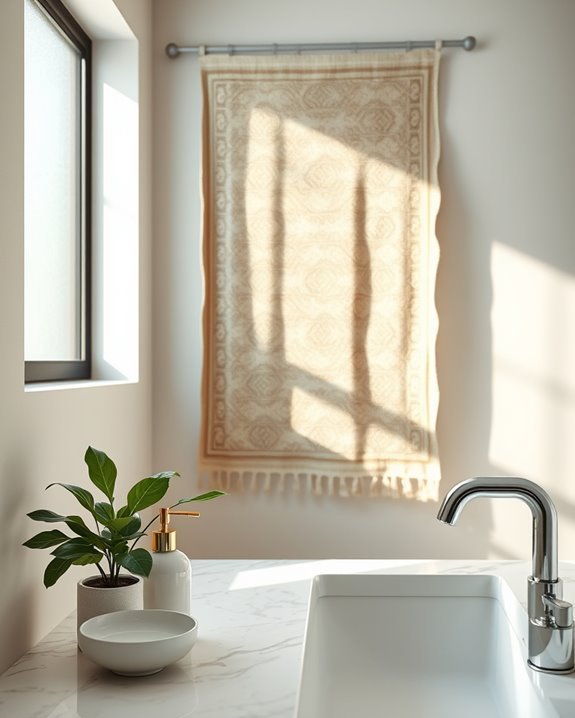 tapestry art enhances bathrooms