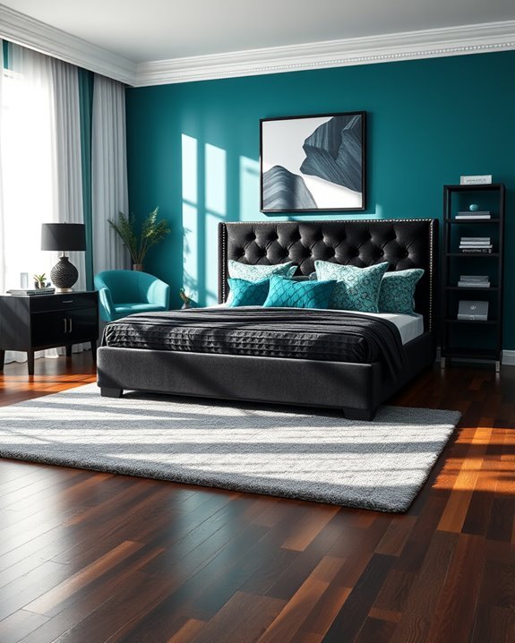 teal and black elegance