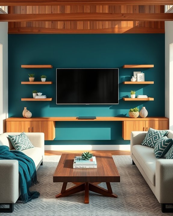 teal and wood elegance