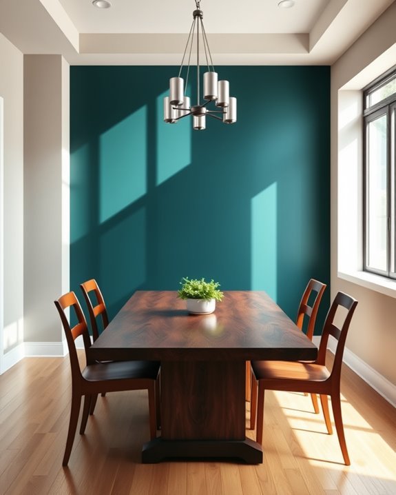 teal and wood harmony