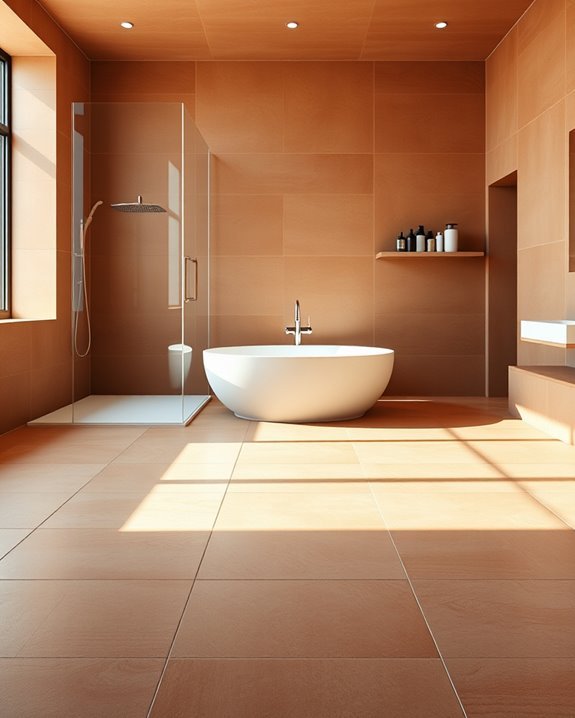 terracotta tiles enhance bathrooms