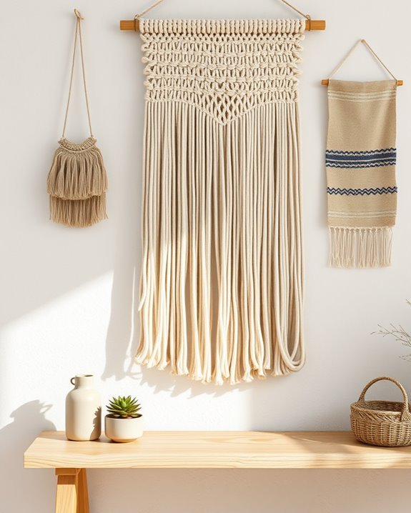 textile wall art layering