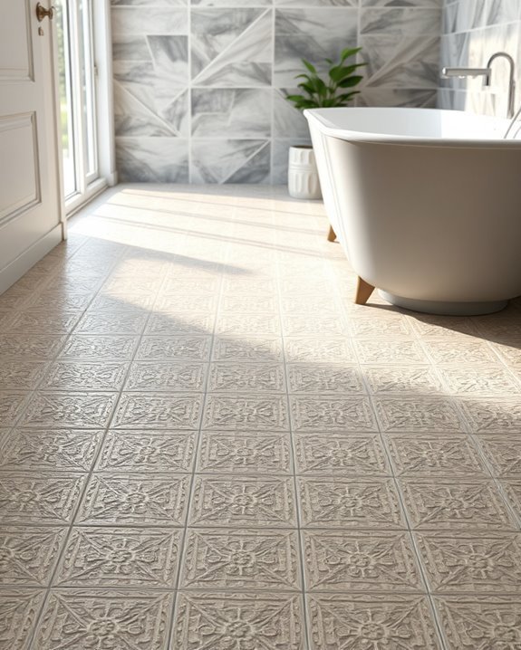 textured bathroom floor designs