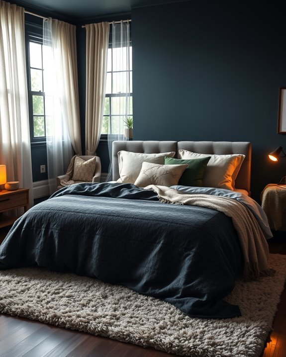 textured bedspread enhances decor