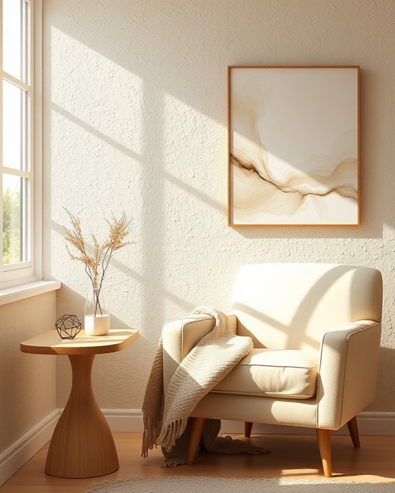 textured beige wall treatments