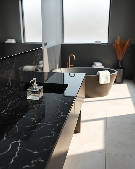 textured black granite elegance