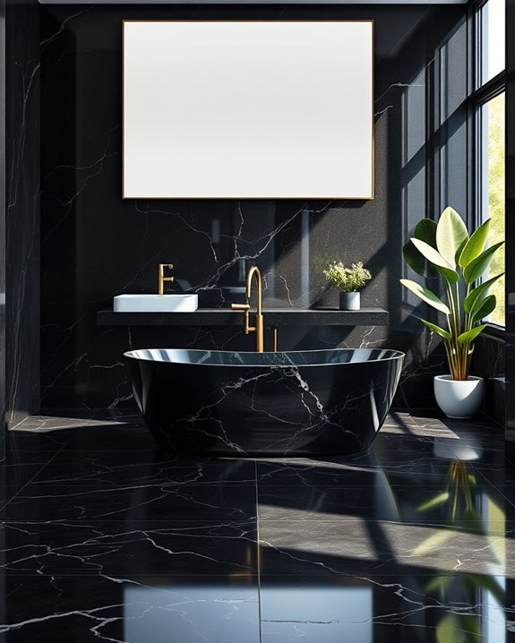 textured black marble elegance