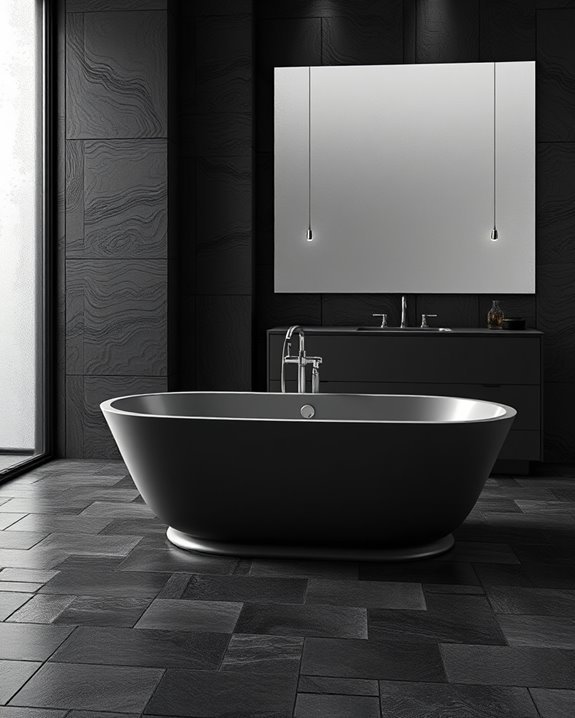 textured black tile elegance