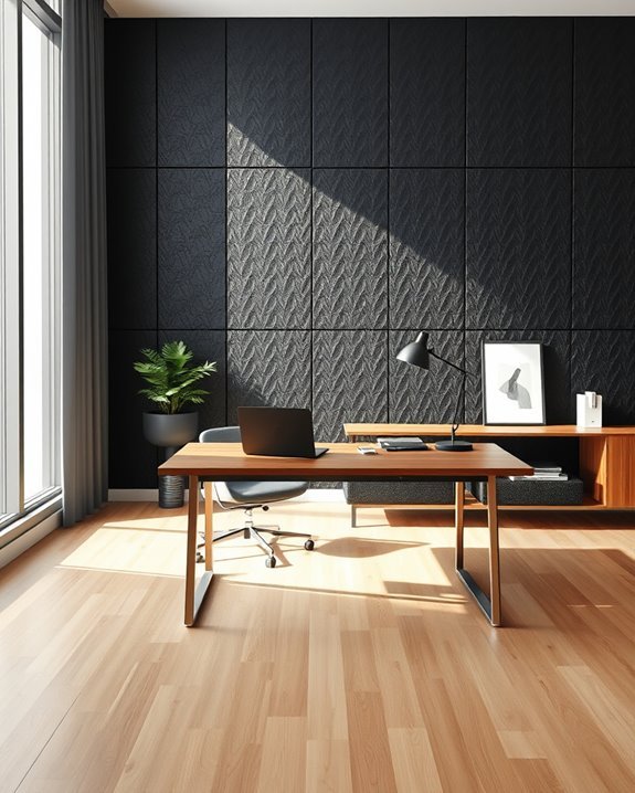 textured black wall panels