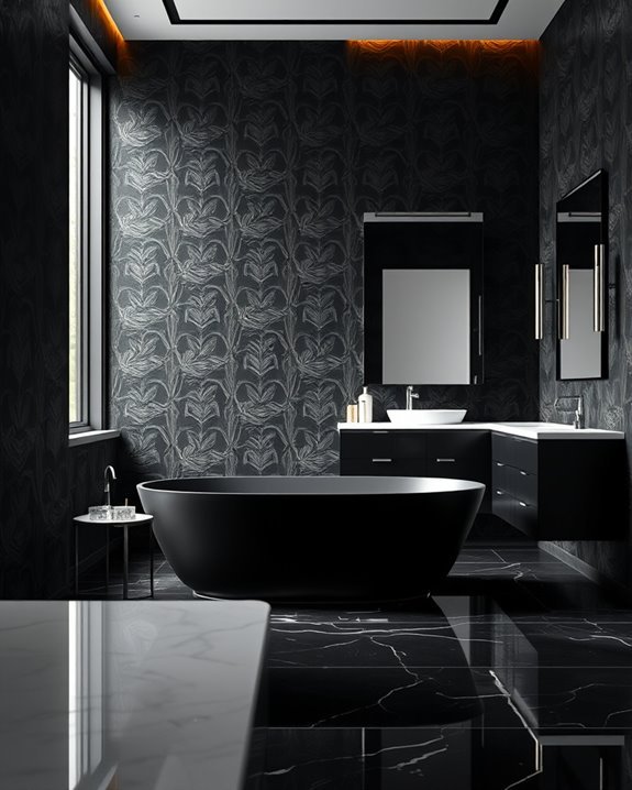 textured black wallpaper elegance