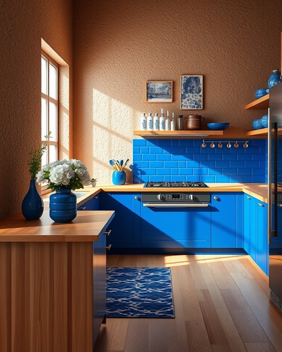 textured brown blue accents