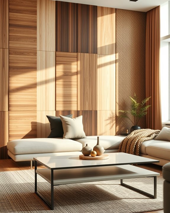 textured brown wall panels
