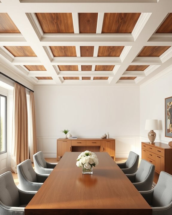 textured coffered ceiling designs
