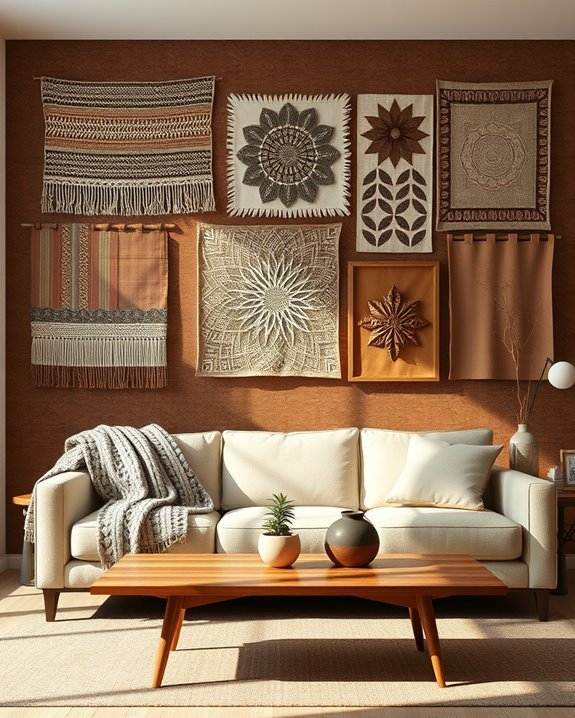 textured fabric wall decor