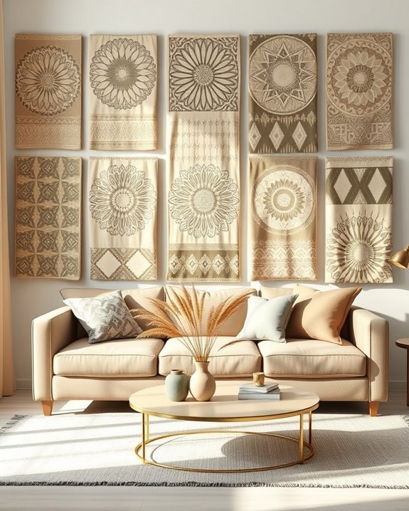 textured fabric wall decor