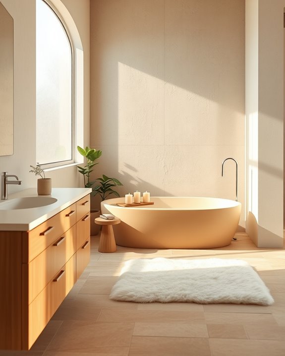 textured finishes enhance bathrooms
