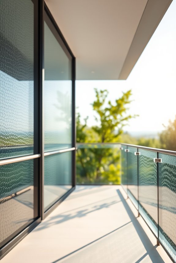 textured glass balcony design