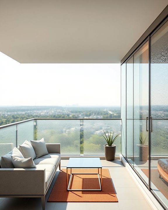 textured glass for balconies